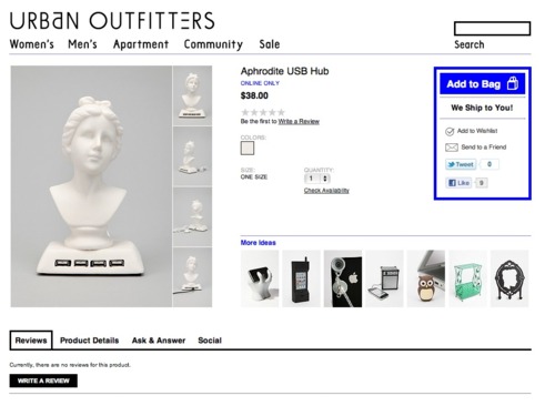 via urban outfitters, 
aphrodite usb hub&#8230;&#8230;..