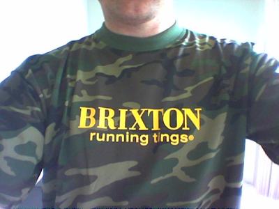 me in a t-shirt saying Brixton - Running Tings