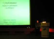 Helen giving lecture at Glasgow School of Art